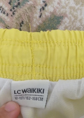 Erkek çocuk Sarı Midi Boy Rahat Kesim Deniz Şortu - Görsel 2