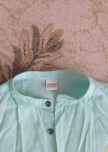 Erkek Çocuk Turkuaz Kısa Kollu Gömlek - Görsel 2