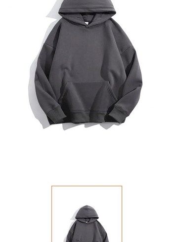 Gri Kapüşonlu Rahat Kesim Sweatshirt