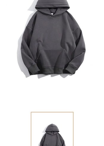 Gri Kapüşonlu Salaş Sweatshirt