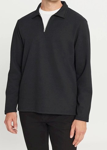 Gri Fermuarlı Erkek Sweatshirt - Görsel 2