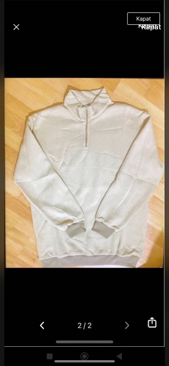 Yüksek Yakalı Fermuarlı Siyah Sweatshirt - Görsel 2