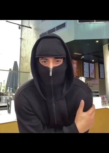 Erkek Siyah Fermuarlı Kapüşonlu Sweatshirt - Görsel 3