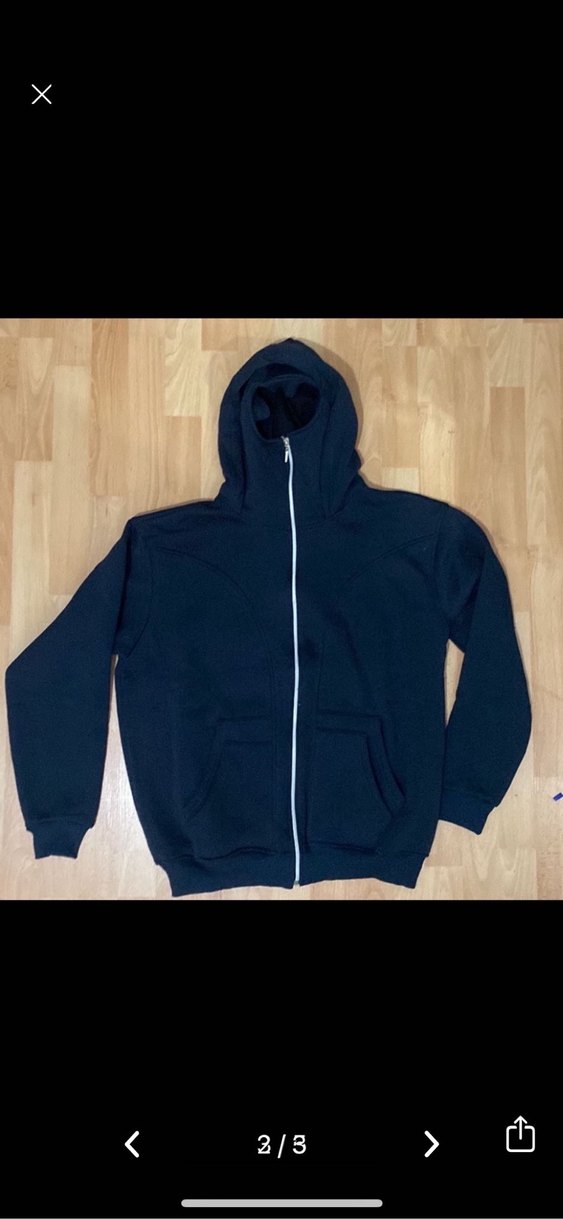 Erkek Siyah Fermuarlı Kapüşonlu Sweatshirt - Görsel 2