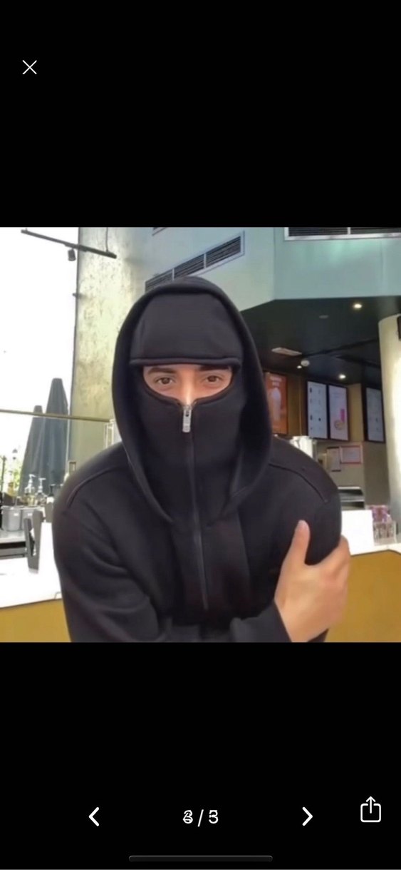 Erkek Siyah Fermuarlı Kapüşonlu Sweatshirt - Görsel 3