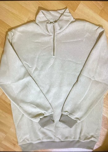 Gri Yarım Fermuarlı Kadın Sweatshirt