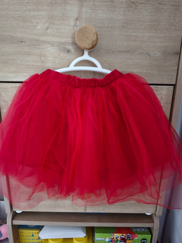 3-4 yaş Kız Çocuk Kırmızı Fırfırlı Etek - Görsel 2