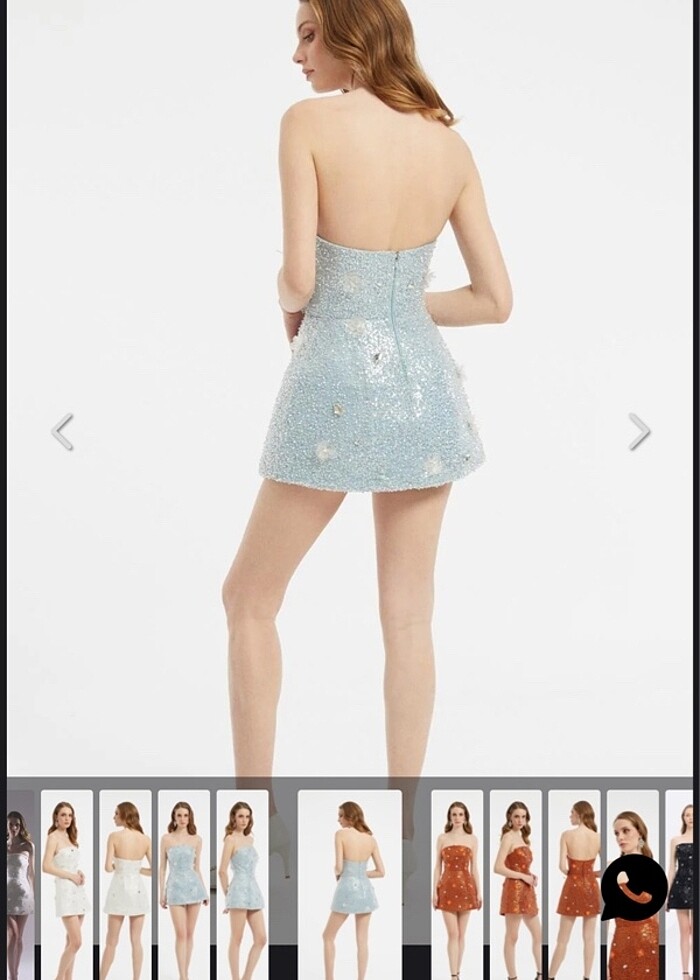 Cengiz Aktürk taşlı mini abiye elbise - Görsel 3