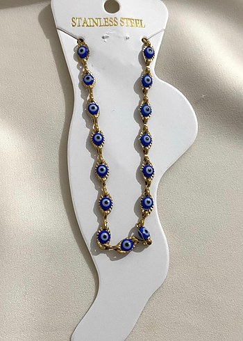 Renkli İşlemeli Zincir Detaylı Halhal - Görsel 3