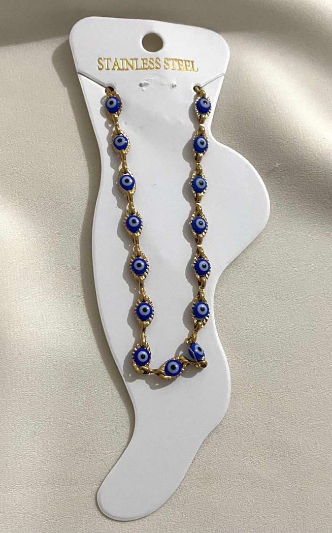 Renkli İşlemeli Zincir Detaylı Halhal - Görsel 3