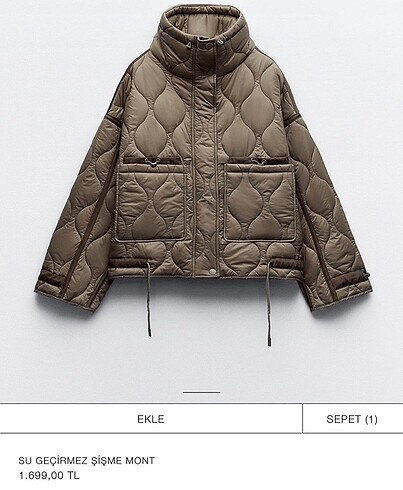 Zara Zara kapitone mont