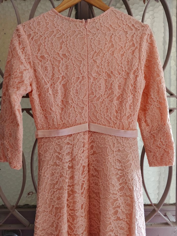 Uzun Kollu Dantel Detaylı Uzun Elbise - Görsel 3