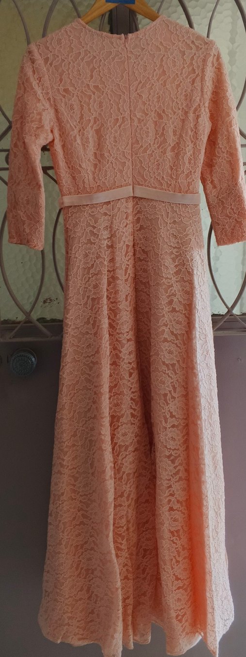 Uzun Kollu Dantel Detaylı Uzun Elbise - Görsel 2