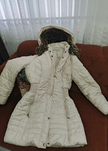 Kürklü Uzun Kadın Kışlık Mont - Görsel 7