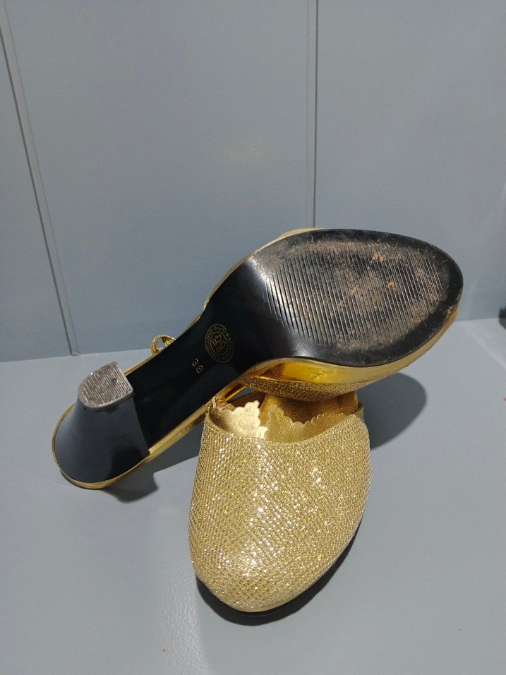 Altın Renkli  Kadın Topuklu Ayakkabı - Görsel 3