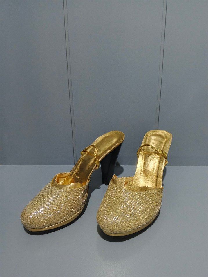 Altın Renkli  Kadın Topuklu Ayakkabı - Görsel 5