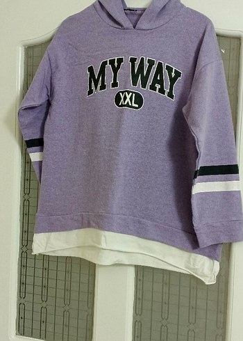 Kadın Mor Oversize Sweatshirt