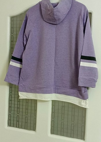 Kadın Mor Oversize Sweatshirt - Görsel 5