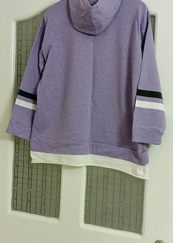 Kadın Mor Oversize Sweatshirt - Görsel 6