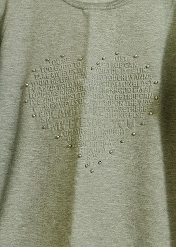 Diğer Gri Örgü Kadın Sweatshirt, Bisiklet Yaka, Rahat Kesim