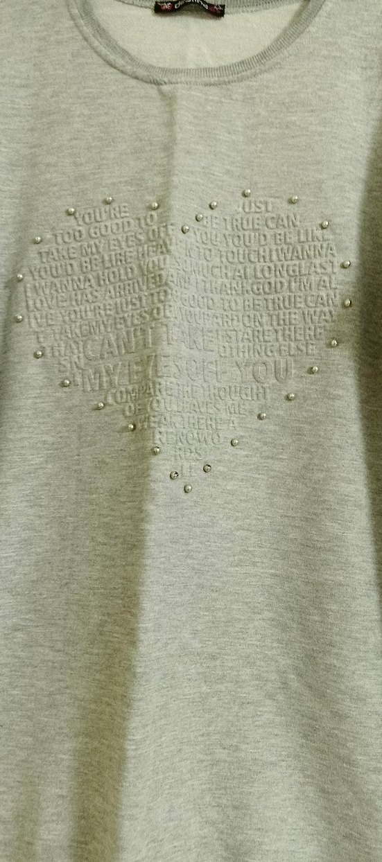 Gri Örgü Kadın Sweatshirt, Bisiklet Yaka, Rahat Kesim - Görsel 5