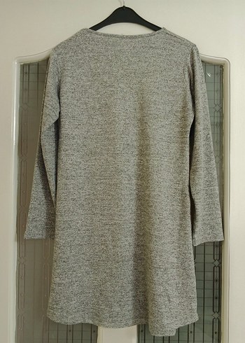 Kadın Gri Desenli Uzun Triko Tunik - Görsel 8