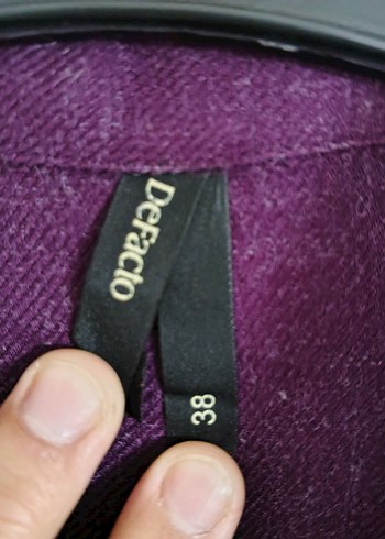 Mor Düğmeli Uzun Kollu  Kadın Gömlek - Görsel 6