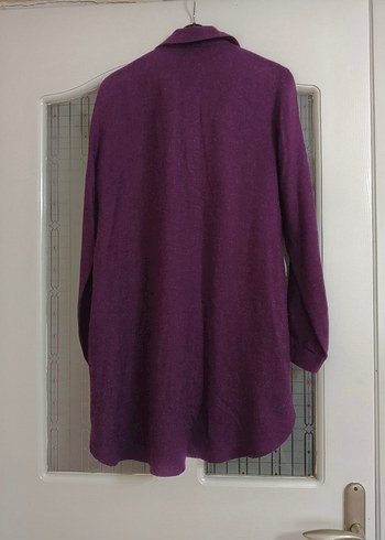 Mor Düğmeli Uzun Kollu  Kadın Gömlek - Görsel 7