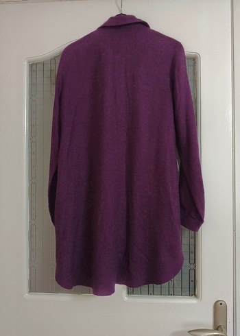 Mor Düğmeli Uzun Kollu  Kadın Gömlek - Görsel 8