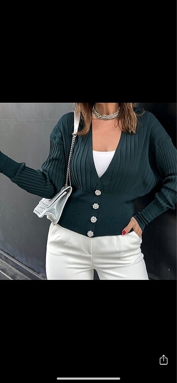 Zara zümrüt yeşil taşlı hırka