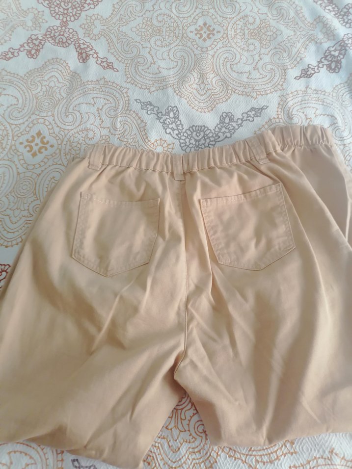 Bej Kadın koton Rahat Kesim Pantolon - Görsel 3