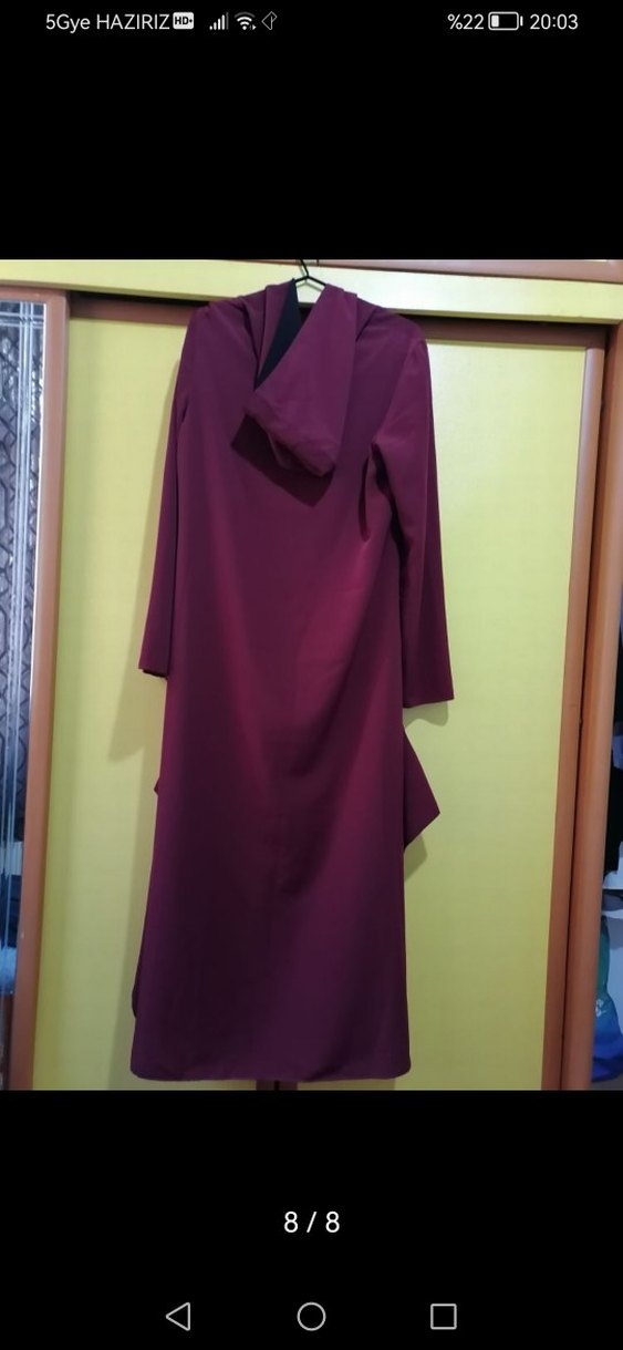 Bordo siyah salaş ferace - Görsel 5