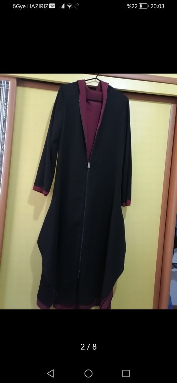 Bordo siyah salaş ferace - Görsel 2