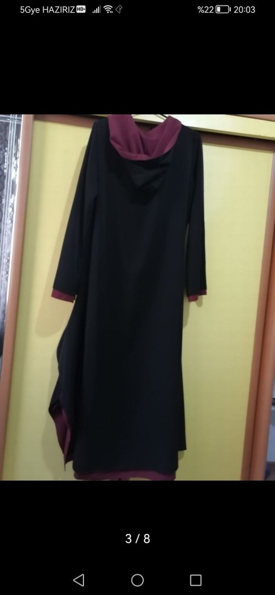 Bordo siyah salaş ferace - Görsel 4