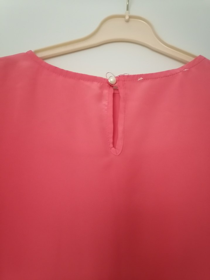 Pembe Volanlı Salaş Kadın Elbise - Görsel 5