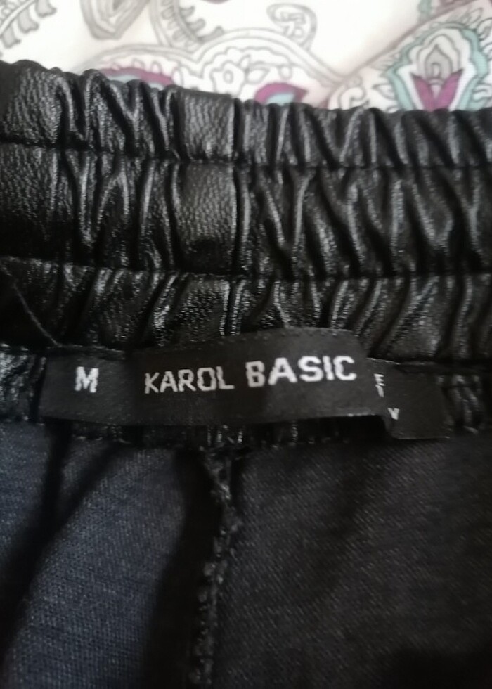 Deri görünümlü pantol - Görsel 3