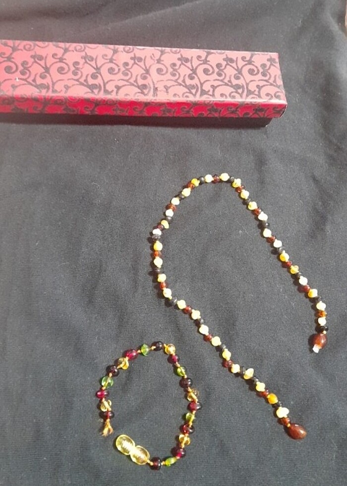 Bebek kehribar kolye bileklik  - Görsel 2