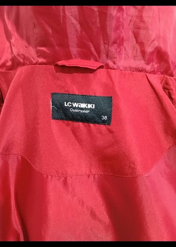 Bordo Düğmeli Midi Kadın Yağmurluk - Görsel 4