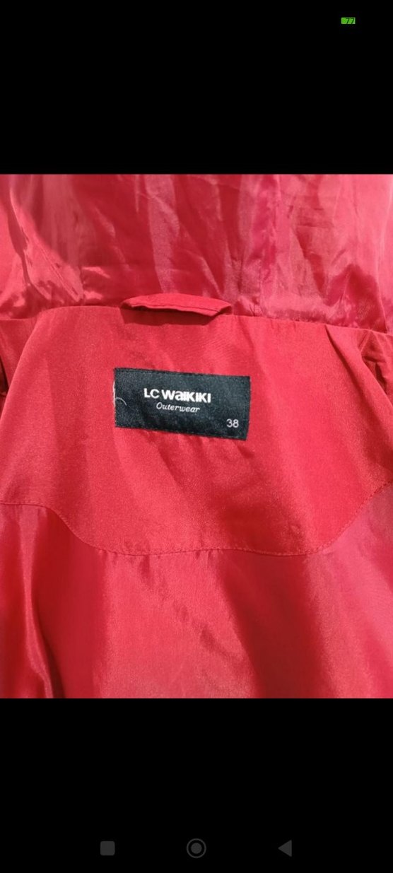 Bordo Düğmeli Midi Kadın Yağmurluk - Görsel 4