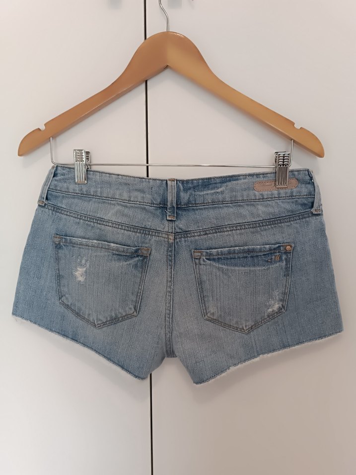 Düğmeli Loose Fit Mini Mavi Denim Şort - Görsel 2