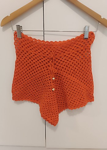 Örgü Bohem Mini Şort - Görsel 2
