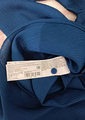 Lacivert V Yakalı Düğmeli Kadın Gömlek - Görsel 9