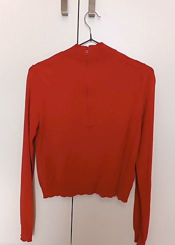 Kırmızı Yarım Balıkçı Yaka Kadın Kazak - Görsel 2