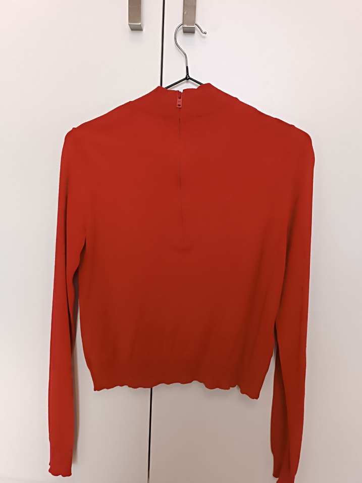 Kırmızı Yarım Balıkçı Yaka Kadın Kazak - Görsel 2