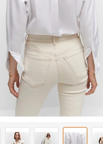 Bej Kadın Regular Fit Midi Kot Pantolon - Görsel 3