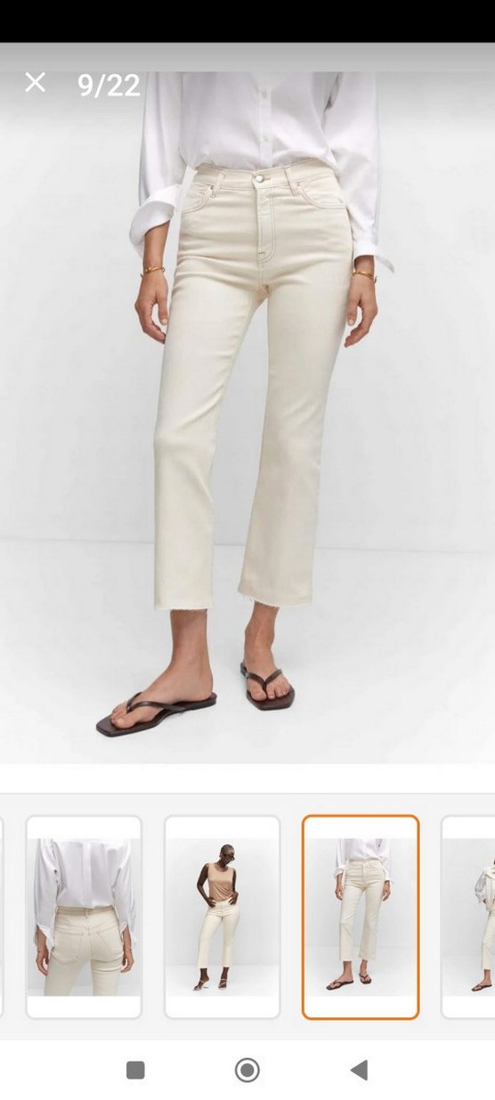 Bej Kadın Regular Fit Midi Kot Pantolon - Görsel 2