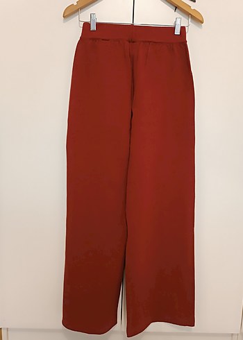 Bordo Salaş Bol Paça Kadın Pantolon - Görsel 5