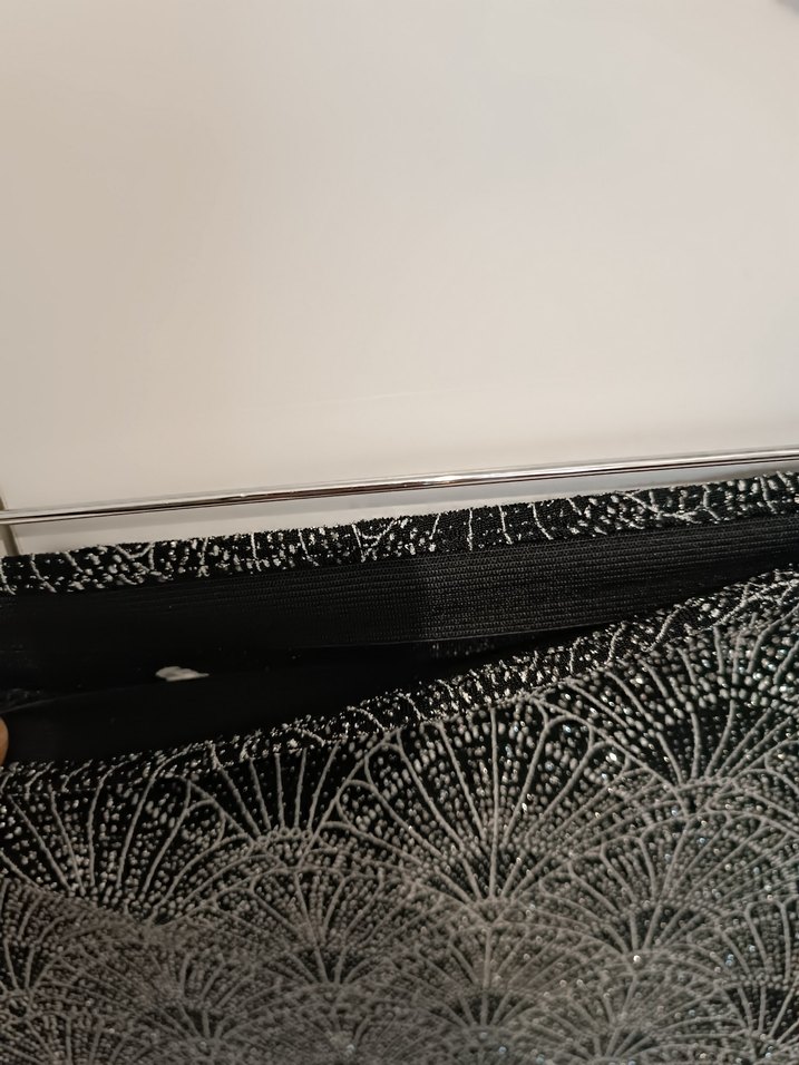 Siyah Desenli Simli Midi Mini Etek - Görsel 3