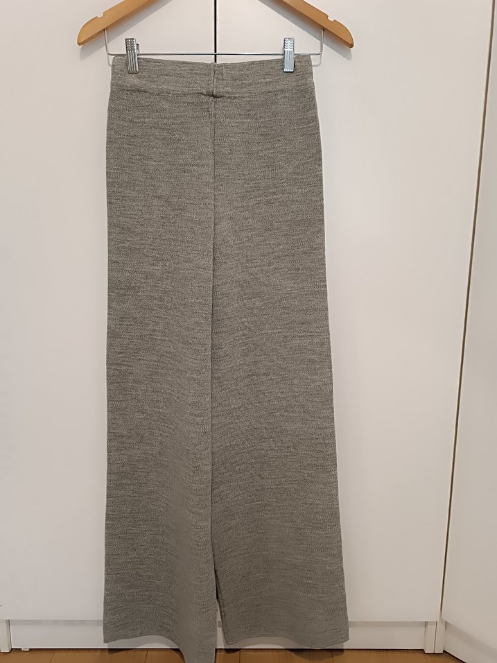 Gri Örgü Kadın Yün Pantolon - Görsel 3