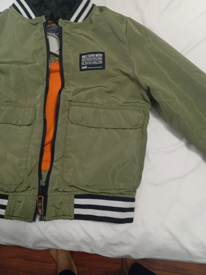 Kapüşonlu Haki Erkek Çocuk Mont - Görsel 2